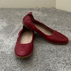Eileen Fisher Notion Nappa Leather Red Flats